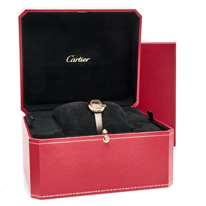 Cartier 18K Yellow Gold Calfskin 18mm Baignoire Quartz Watch Brown 5 of 5