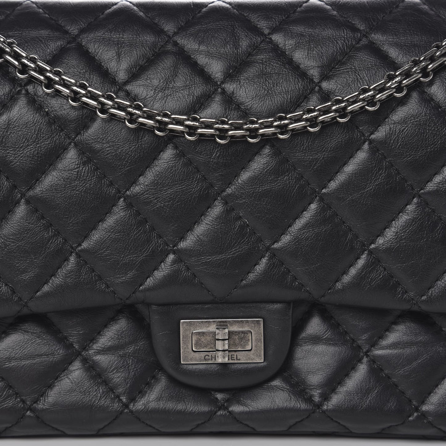 Aged Calfskin Quilted 2.55 Reissue 226 Flap Black