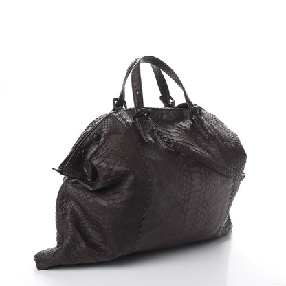 Bottega Veneta BOTTEGA VENETA Python Convertible Tote Bag Ebano 4 of 11