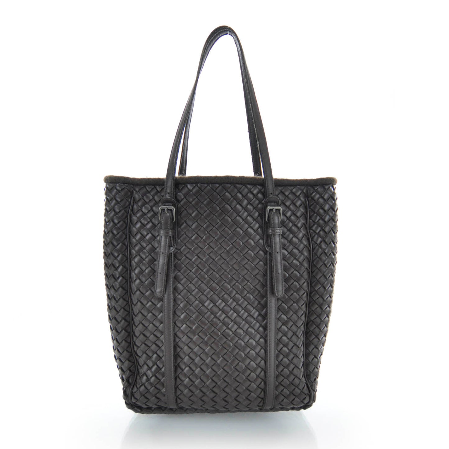 Nappa Intrecciato Shoulder Bag Ebano