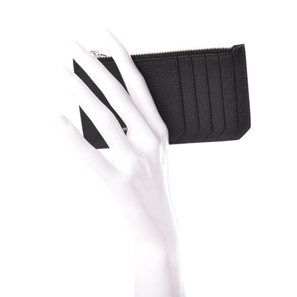 Saint Laurent Grained Calfskin 5 Fragments Zip Pouch Card Holder Black 2 of 7