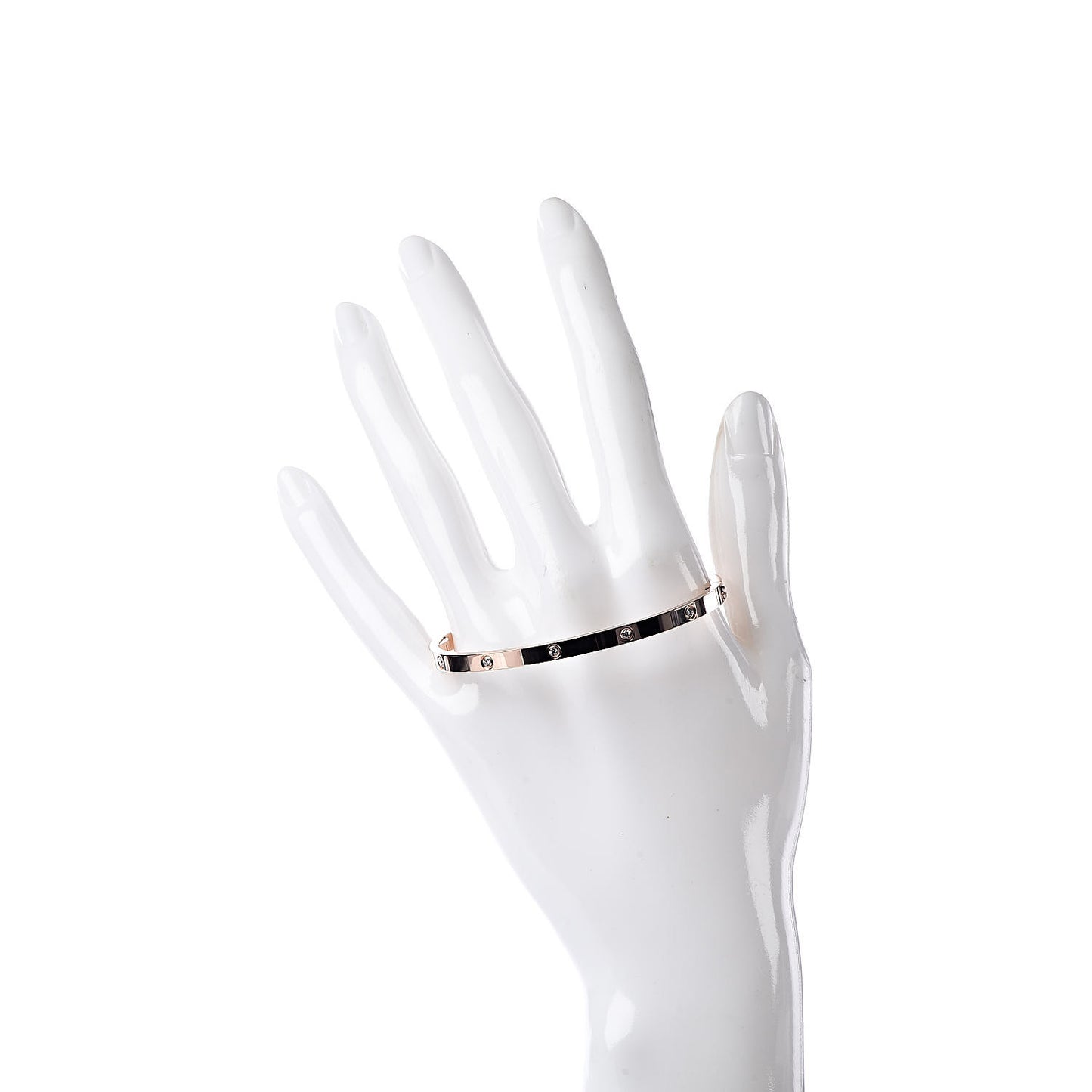 18K Pink Gold 10 Diamond Small LOVE Bracelet 17