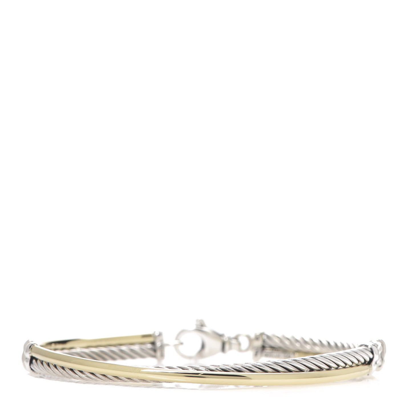 Sterling Silver 18K Yellow Gold 3mm Crossover Bracelet