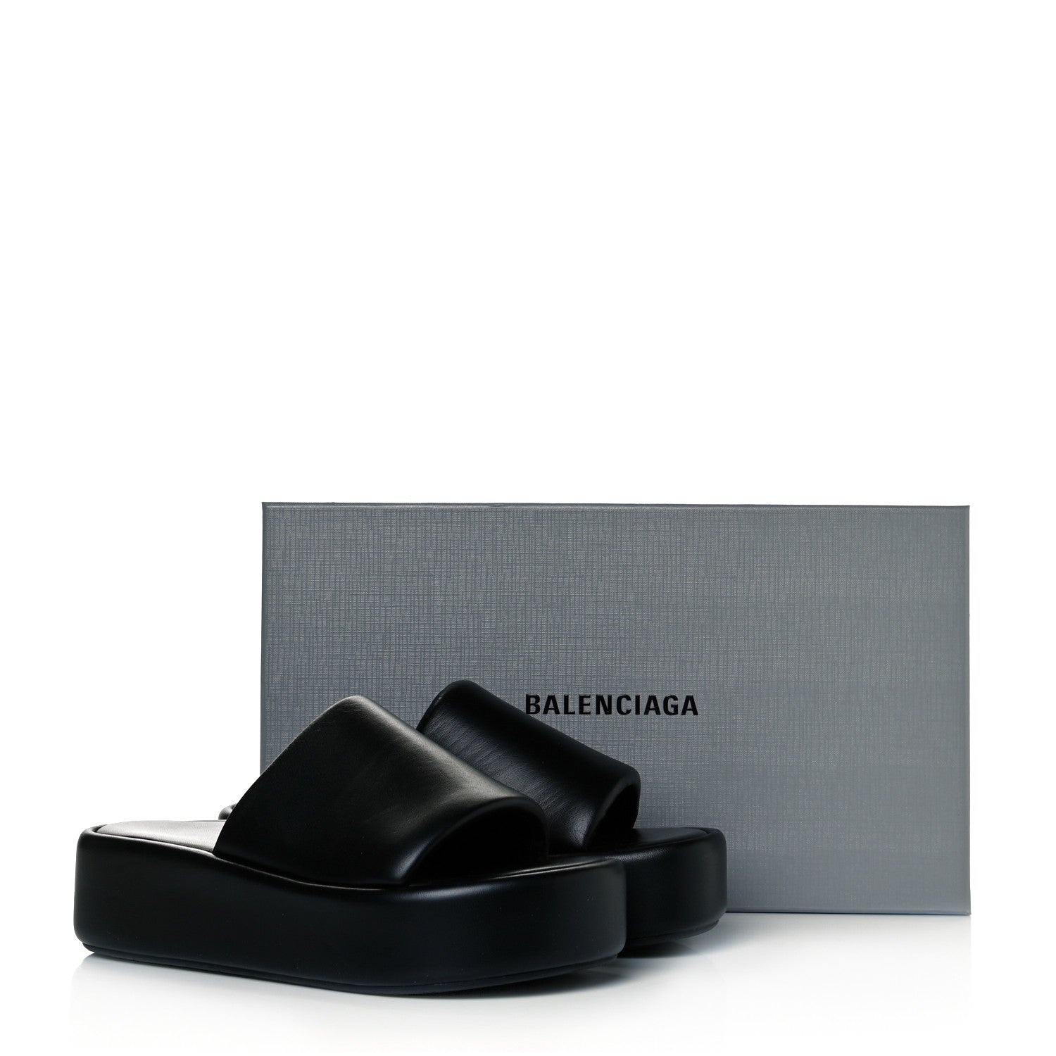 Balenciaga Smooth Nappa Logo Rise Platform Sandals 38 Black White 8 of 8