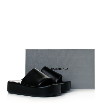 Balenciaga Smooth Nappa Logo Rise Platform Sandals 38 Black White 8 of 8