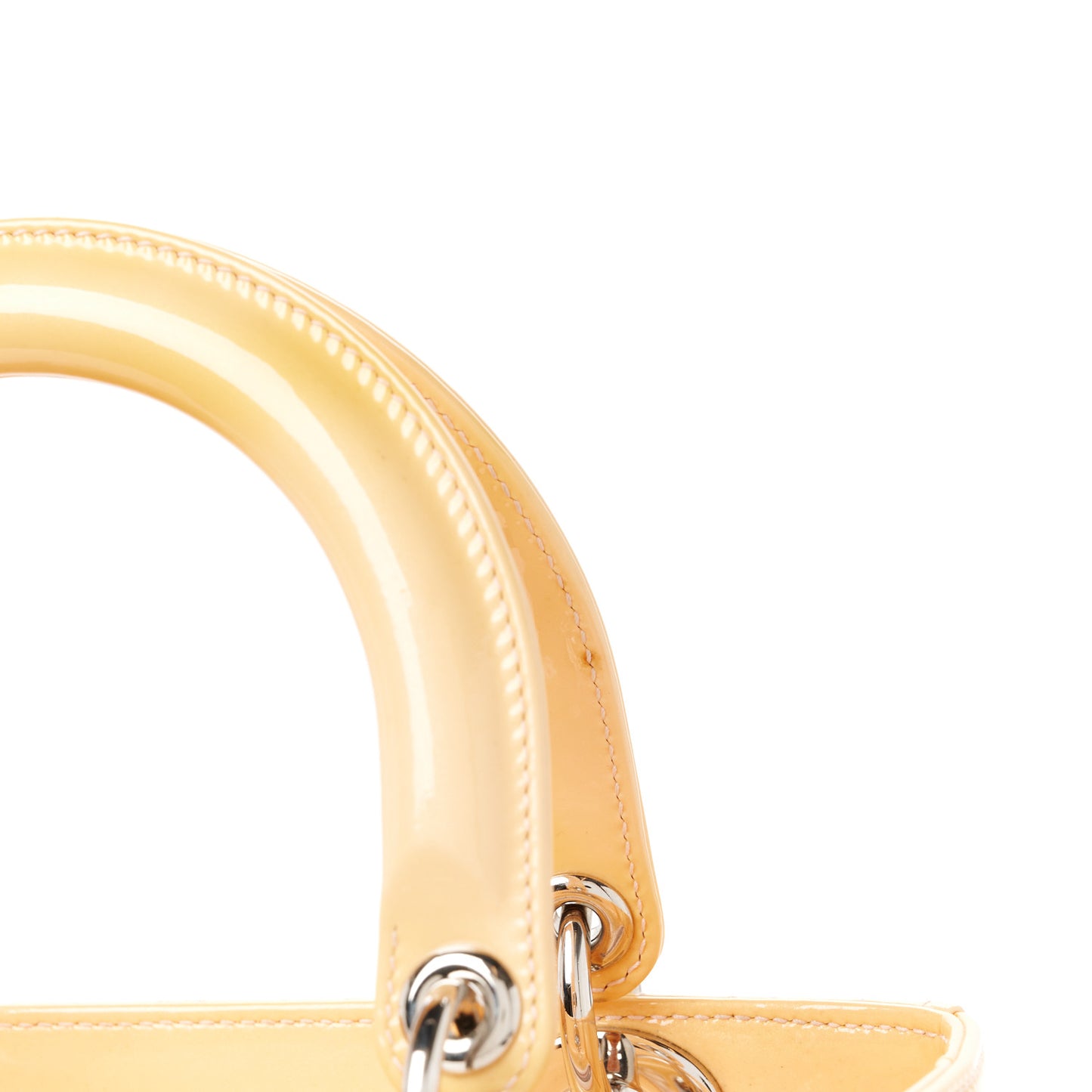 Patent Cannage Medium Lady Dior Yellow