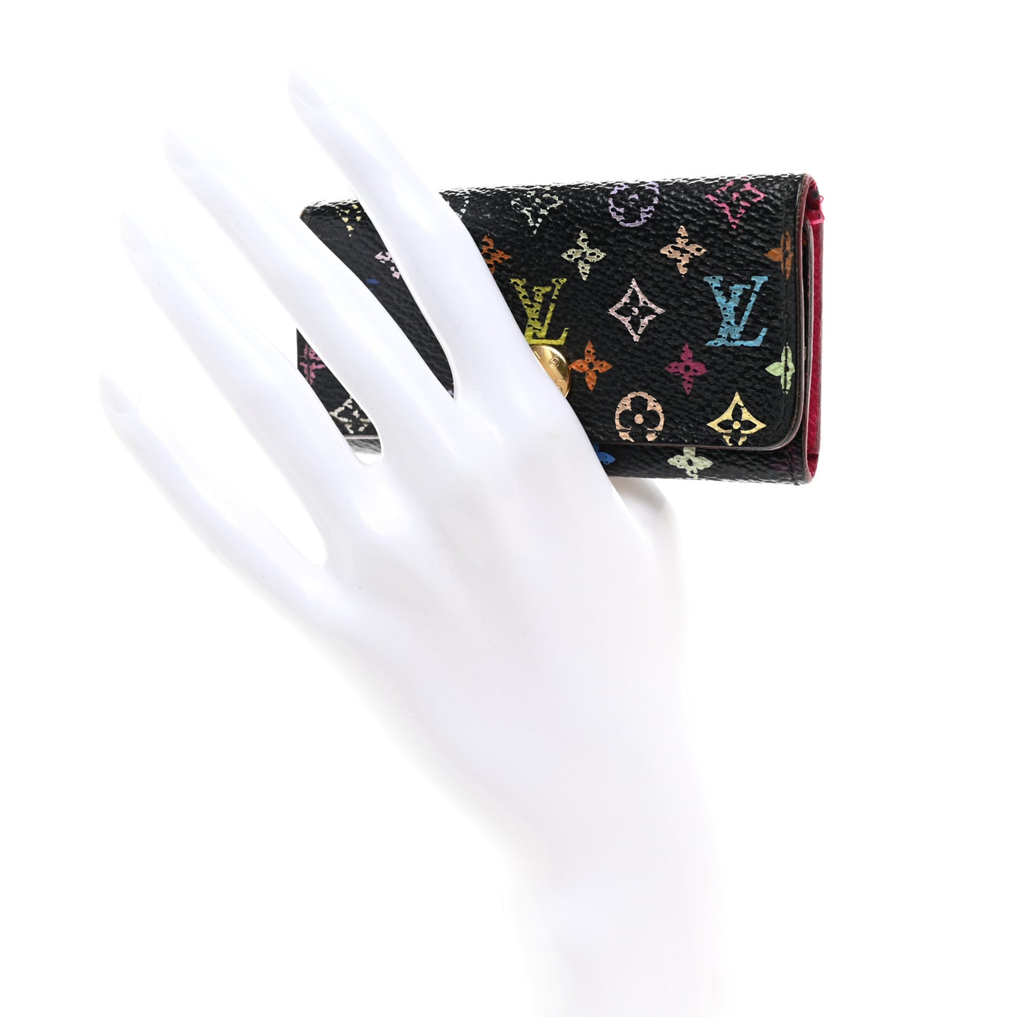 Monogram Multicolor Multicles 4 Key Holder Black Grenade