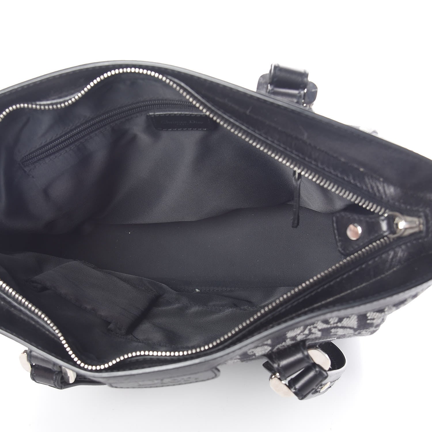 Christian Dior Denim Calfskin Monogram Tote Black 5 of 10
