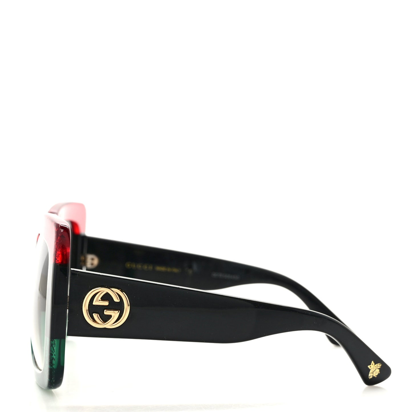 Acetate Square Frame Sunglasses GG0083S Glitter Red Black Green