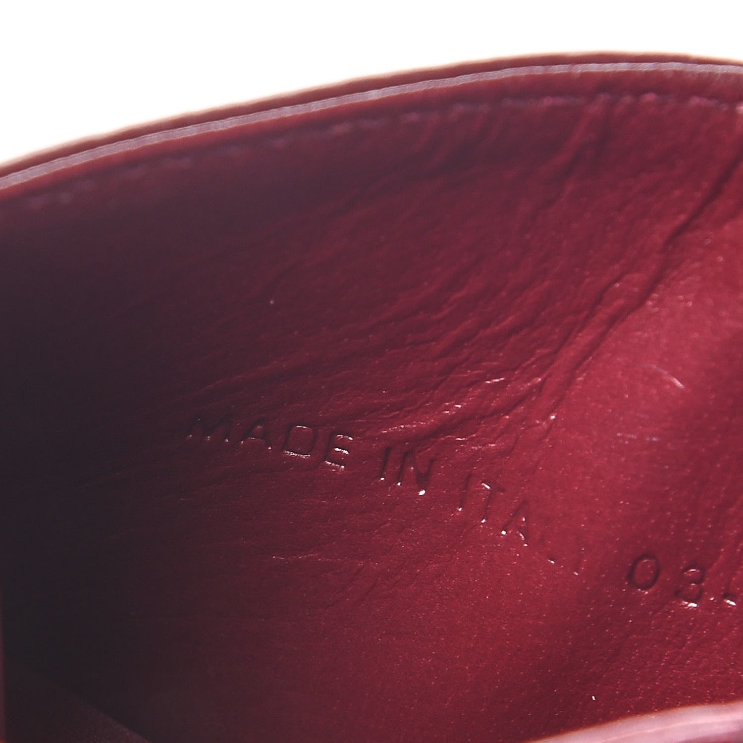Christian Dior Grained Calfskin Cannage Diorama Card Holder Burgundy 7 of 8