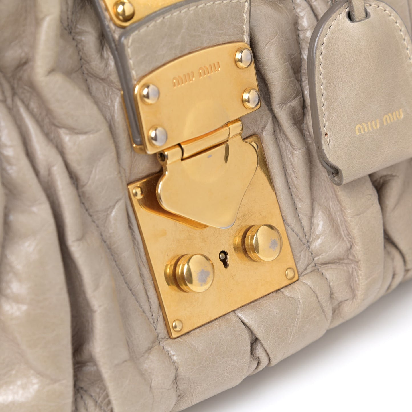 Nappa Matelasse Top Handle Satchel Fumo