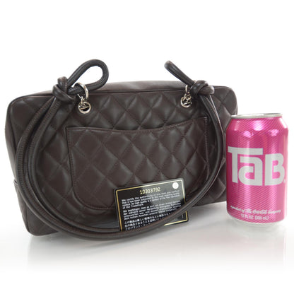 Chanel Calfskin Quilted Large Cambon Bowler Dark Brown 3 of 9