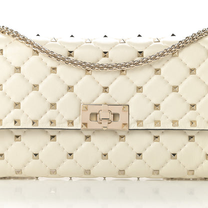 Valentino Garavani Nappa Rockstud Spike Wallet on Chain Light Ivory 7 of 10