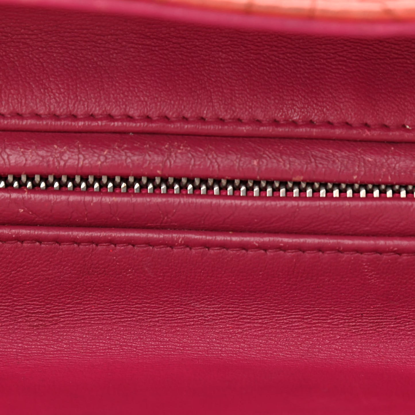 Lambskin Cannage Medium Bi-Color Lady Dior Orange Fuchsia