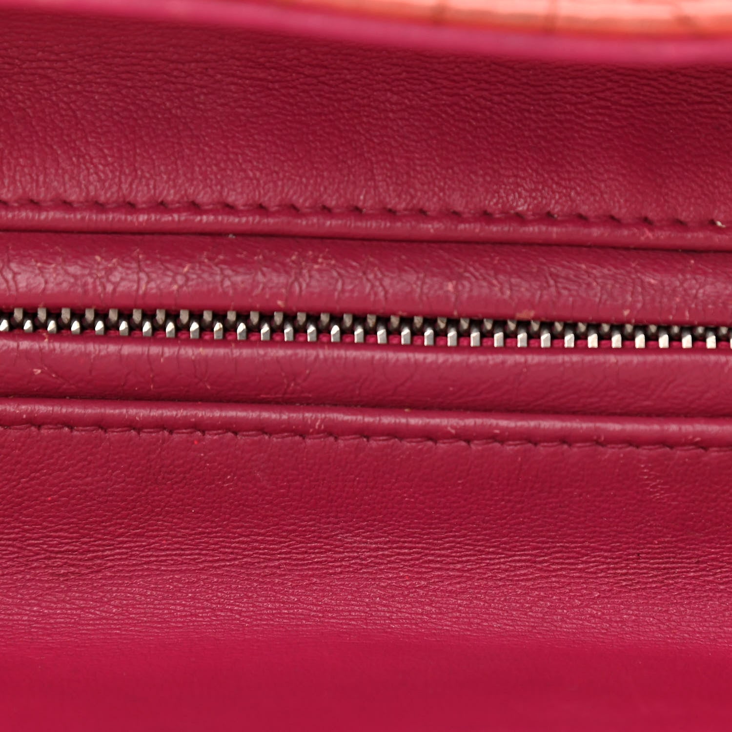 Christian Dior Lambskin Cannage Medium Bi-Color Lady Dior Orange Fuchsia 11 of 16