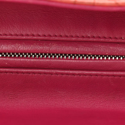Christian Dior Lambskin Cannage Medium Bi-Color Lady Dior Orange Fuchsia 11 of 16