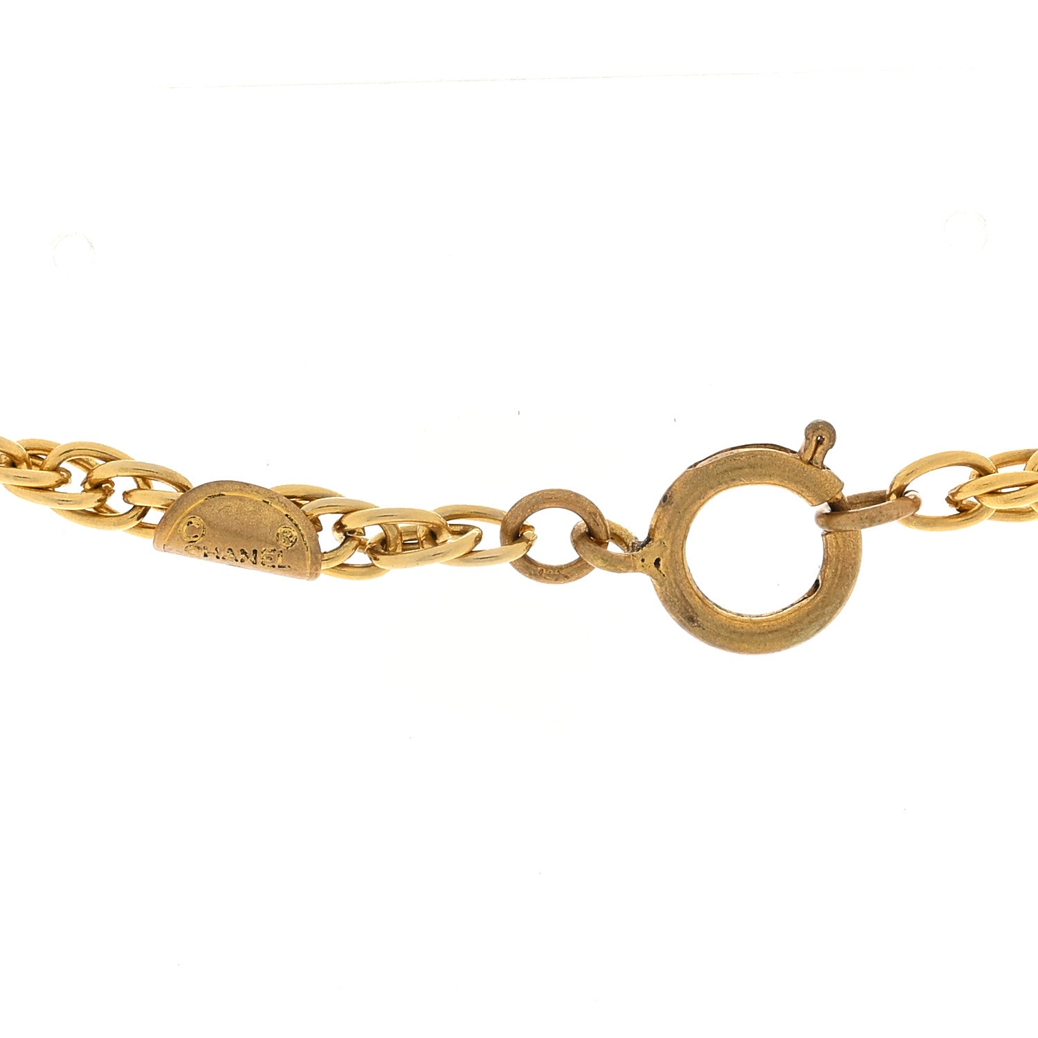 Chanel Crystal CC Chain Necklace Gold 4 of 4