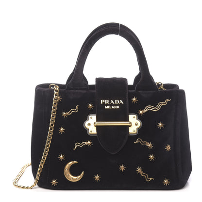 Prada Velvet Astrology Crossbody Tote Bag Black 1 of 10