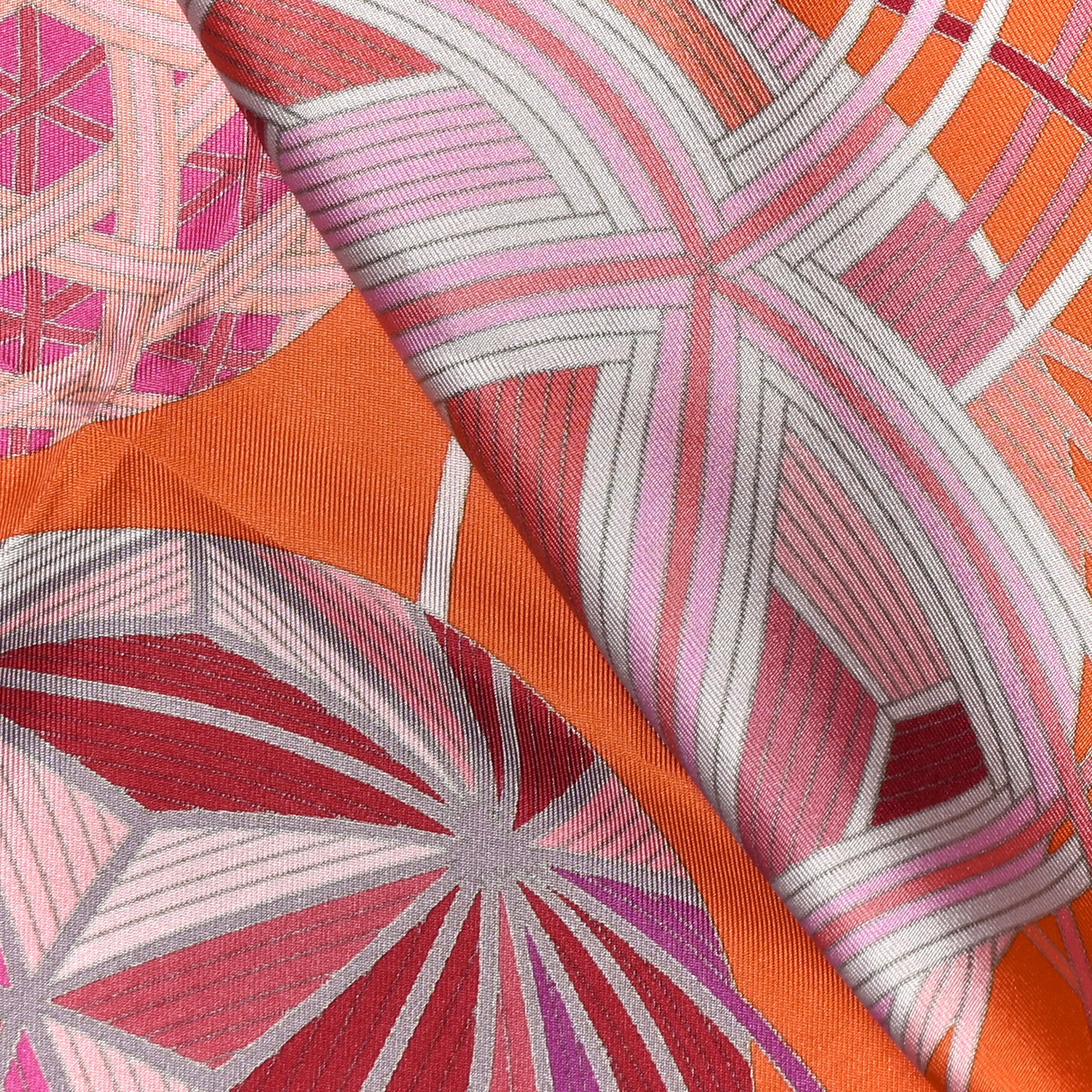 Silk L'Art Du Temari Scarf 90 Rose Vif Orange Prune