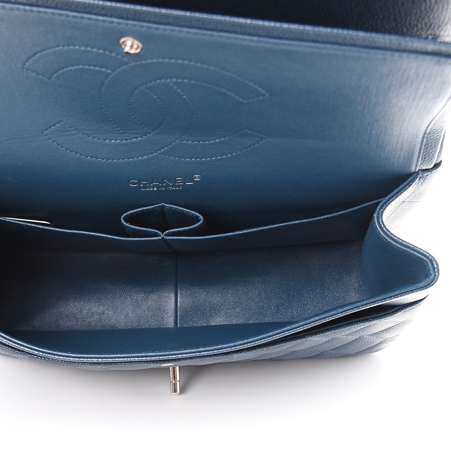 Chanel Caviar Quilted Jumbo Double Flap Dark Blue 4 of 10