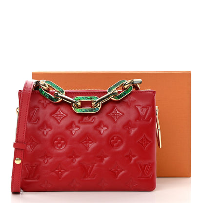 Louis Vuitton Mother of Pearl Lambskin Embossed Monogram Coussin BB Red Green 13 of 13