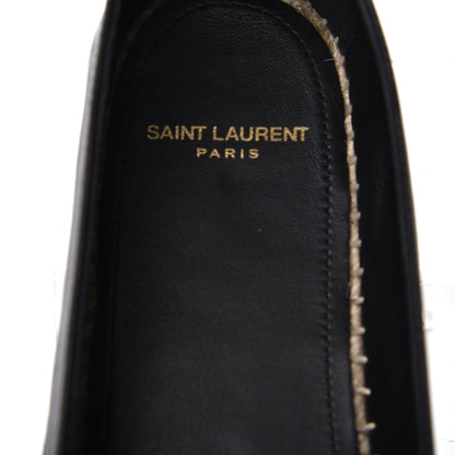 Saint Laurent Lambskin Monogram Espadrilles 39.5 Black 9 of 11