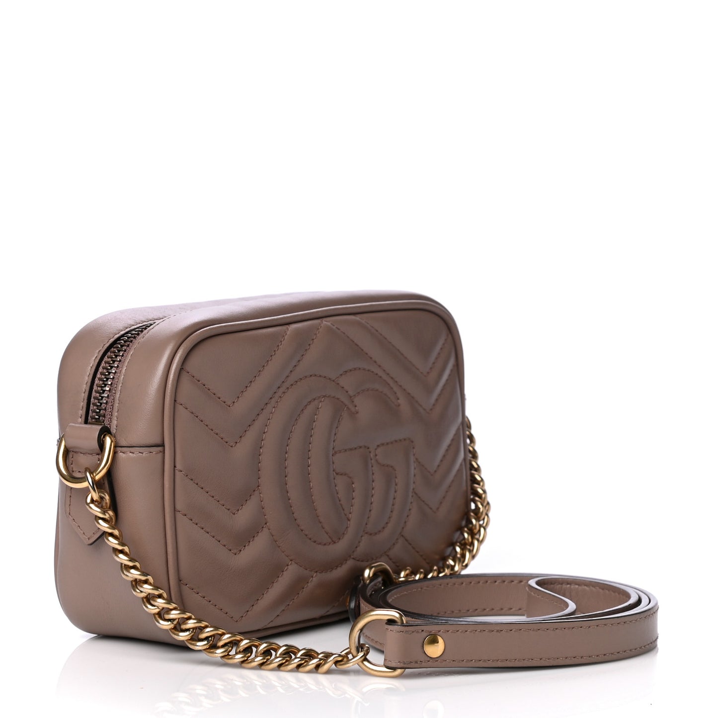 Calfskin Matelasse Mini GG Marmont Chain Shoulder Bag Porcelain Rose