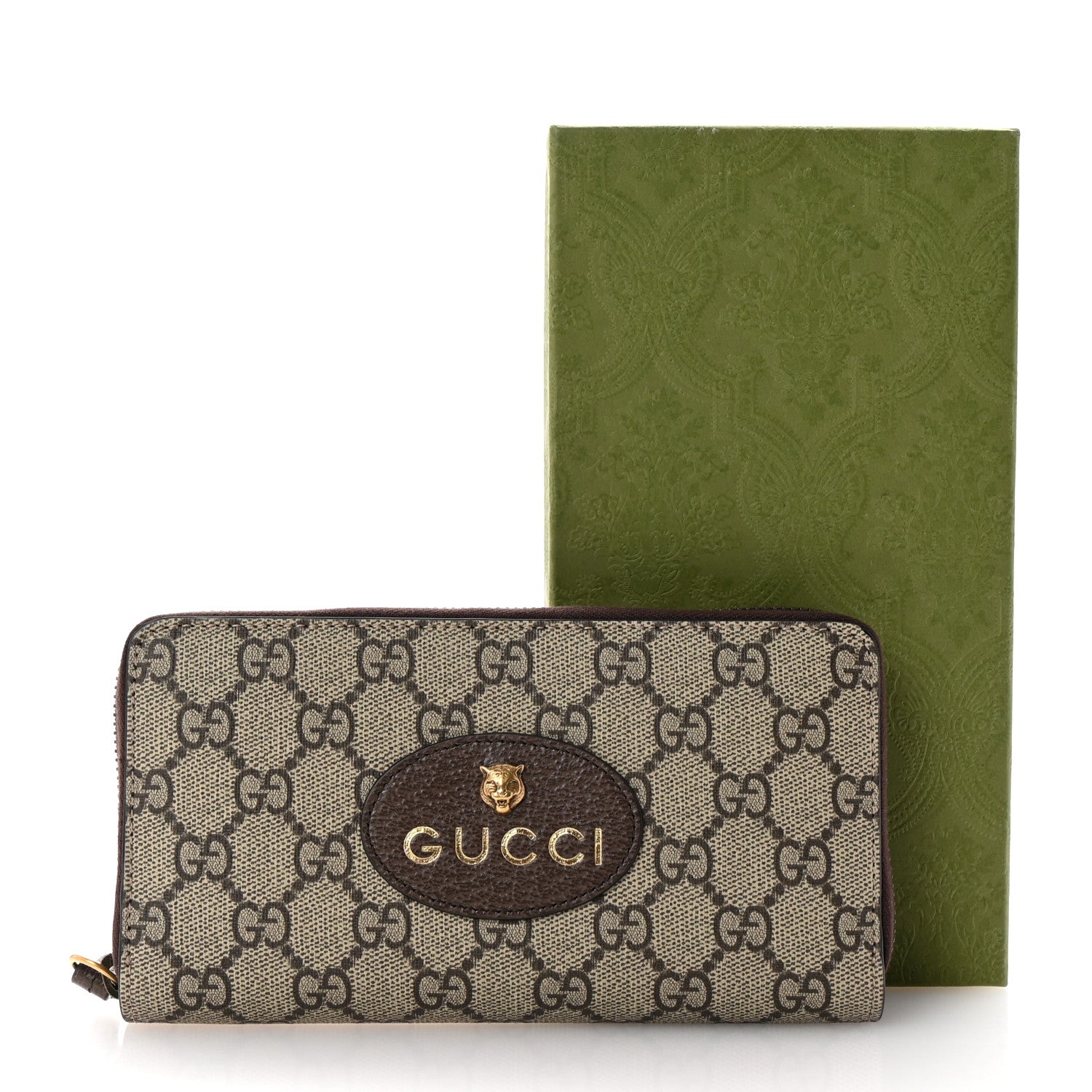 Gucci GG Supreme Monogram Neo Vintage Zip Around Wallet Beige Crop New Acero 8 of 8
