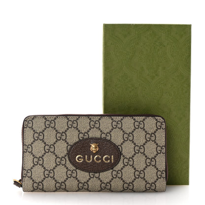 Gucci GG Supreme Monogram Neo Vintage Zip Around Wallet Beige Crop New Acero 8 of 8