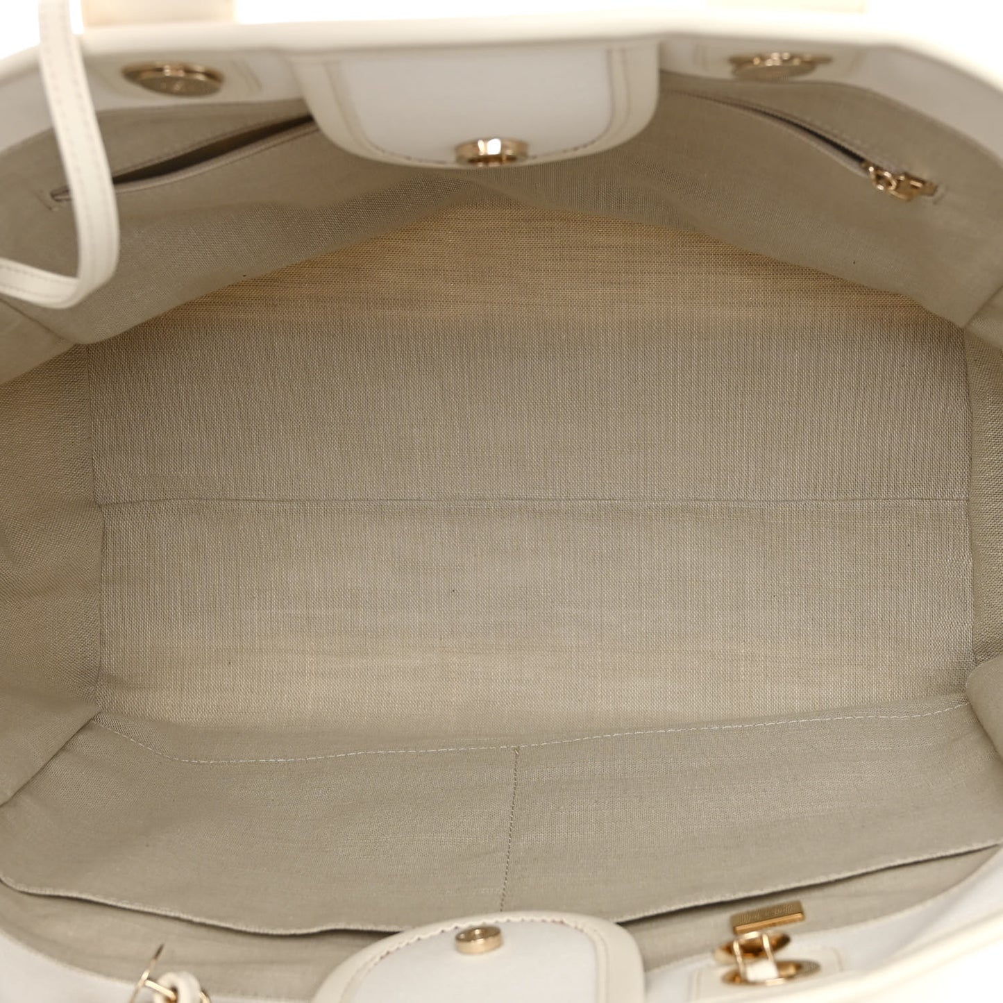 Cotton Medium Deauville Tote White