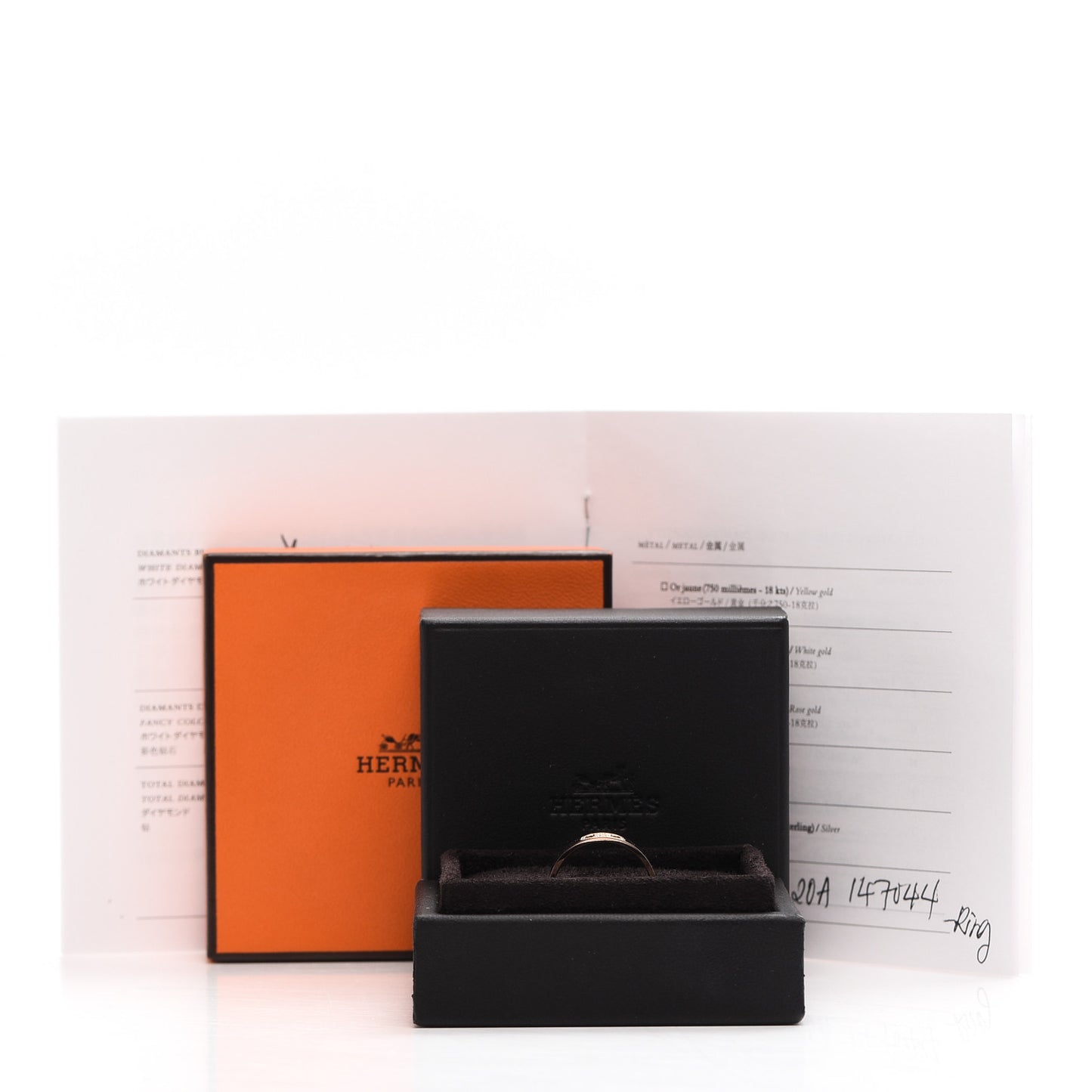 18K Rose Gold Diamond PM H D'Ancre Ring 53 6.25