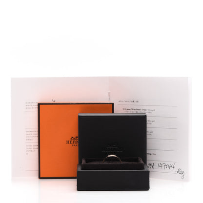 Hermes 18K Rose Gold Diamond PM H D'Ancre Ring 53 6.25 5 of 5