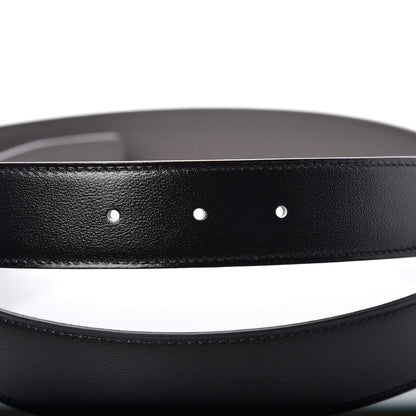 Hermes Box Togo 32mm Au Carre H Belt 90 Black Etain 5 of 7