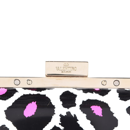 Valentino Garavani Plexiglass Leopard Print Clutch Pink 6 of 9