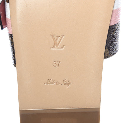 Louis Vuitton Patent Monogram Bom Dia Flat Mule 37 Rose White 7 of 8