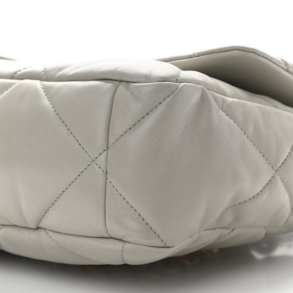 Chanel Lambskin Quilted Large Chanel 19 Flap Light Grey 9 of 10