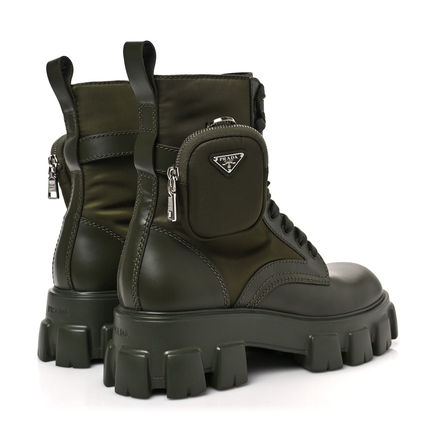 Spazzolato Rois Re-Nylon Metal Triangle Logo Mens Monolith Pouch Pocket 60mm Combat Boots 8 Militare