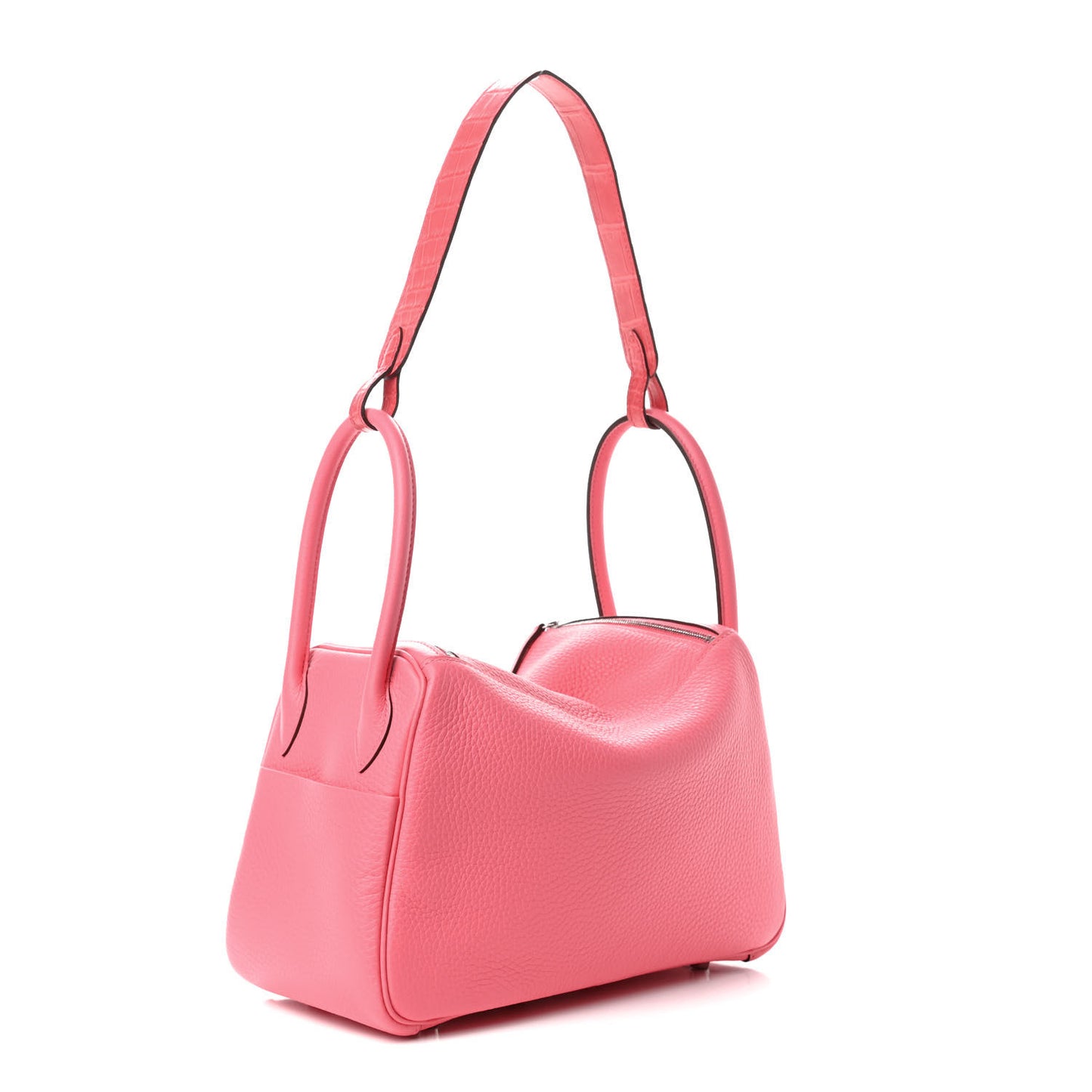 Taurillon Clemence Matte Niloticus Crocodile Touch Lindy 26 Rose Azalee