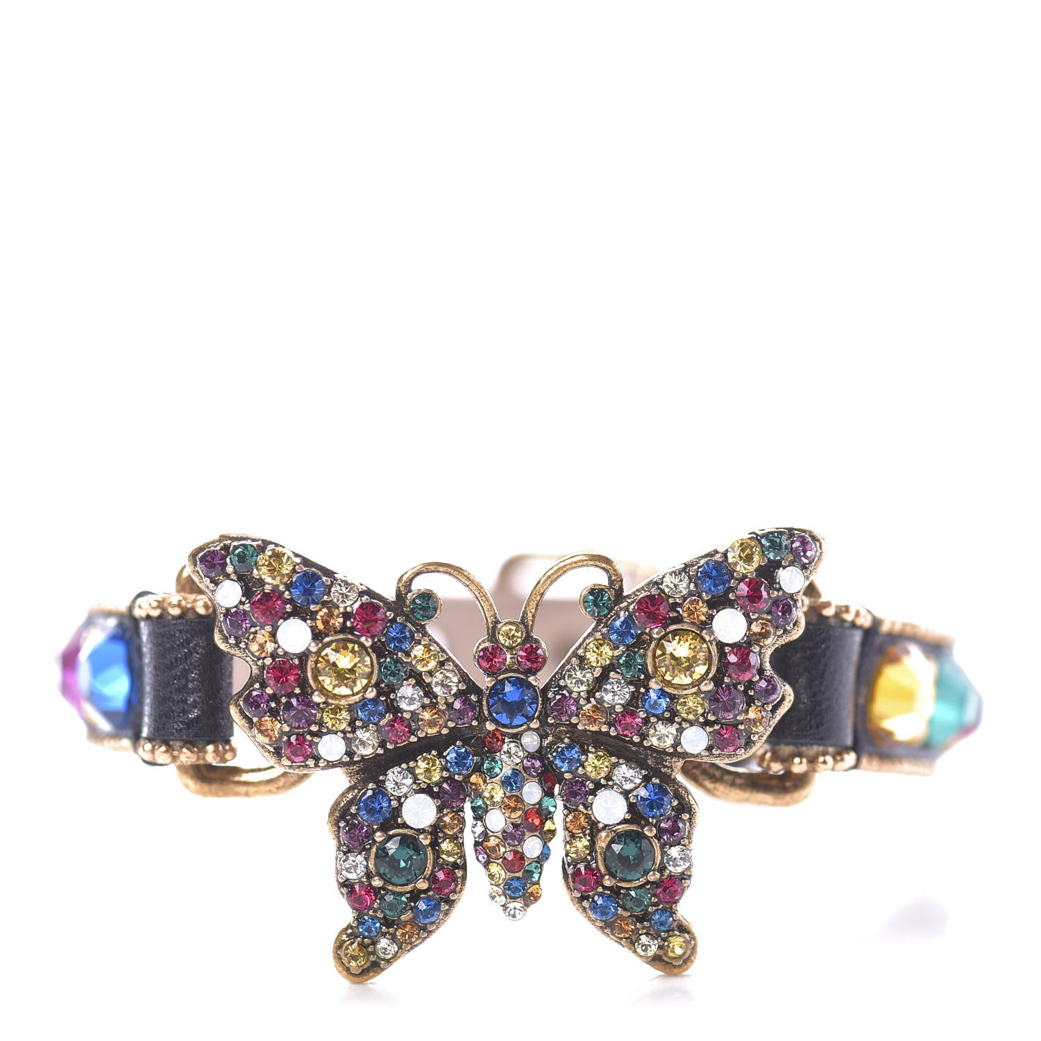 Gucci Calfskin Crystal Butterfly Bracelet Multicolor 1 of 4