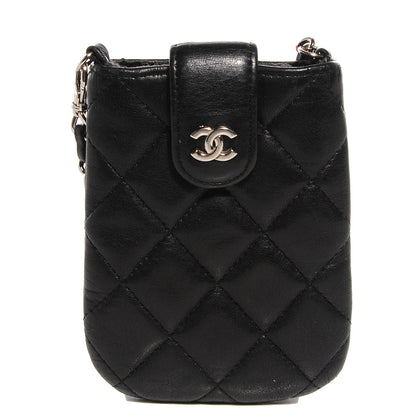 Chanel Lambskin Quilted Phone Case Black 1 of 7