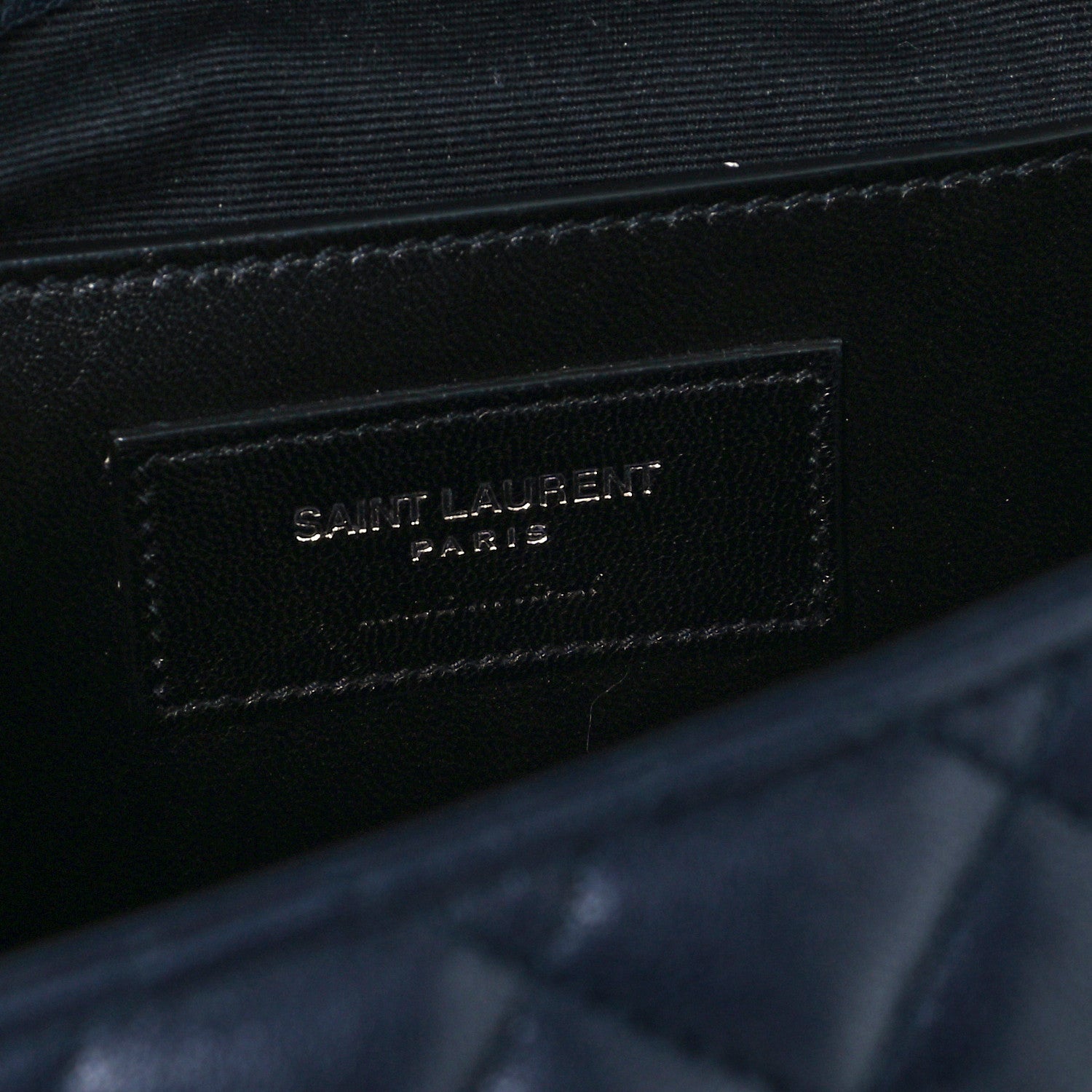 Saint Laurent Sheepskin Tri-Quilt Monogram Medium Soft Envelope Bag Deep Marine 6 of 10