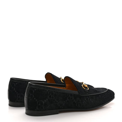 Gucci Velvet GG Monogram Horsebit Mens Jordaan Loafers 8.5 Black 4 of 9