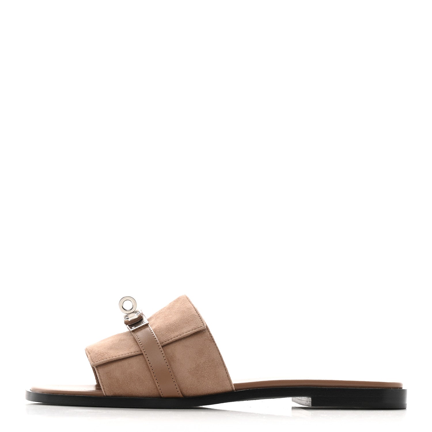 Hermes Suede Goatskin Giulia Sandals 38 Rose Perle 1 of 10