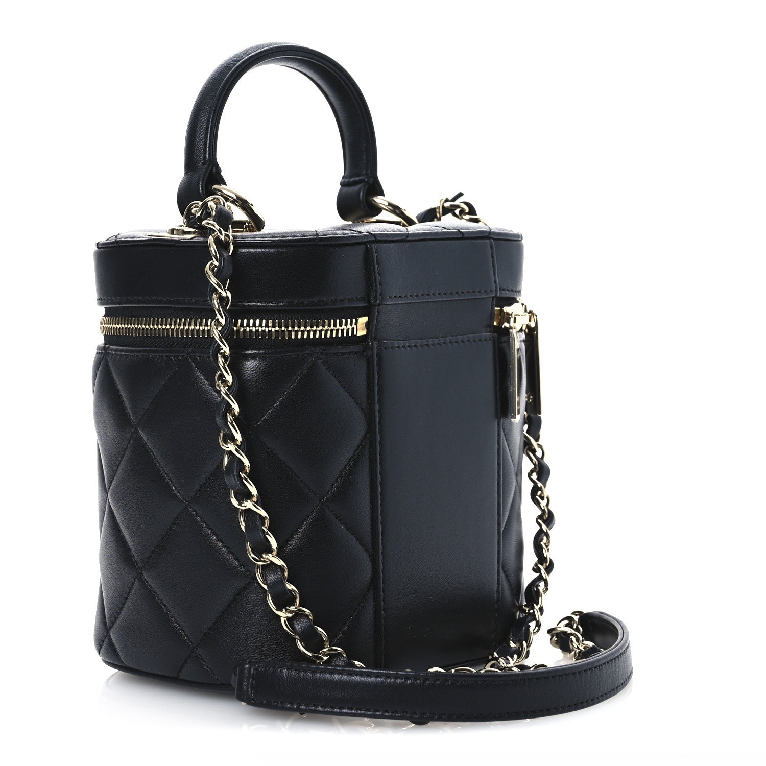 Chanel Lambskin Quilted Trendy Vanity Case Black 3 of 12