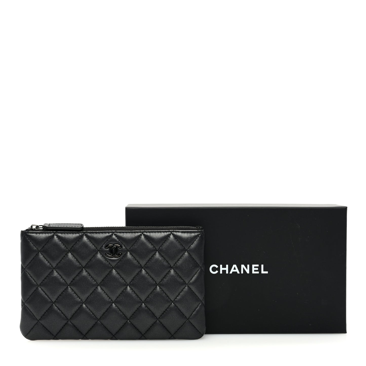 Lambskin Quilted Cosmetic Case So Black