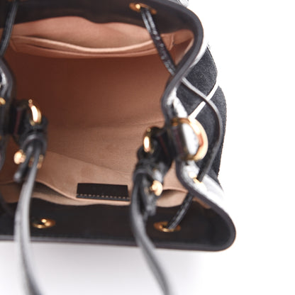 Gucci Suede Patent Web Small Ophidia Bucket Bag Black 4 of 9