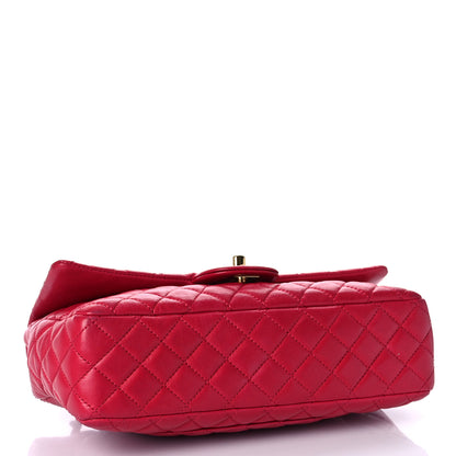 Chanel Lambskin Quilted Valentine Charms Medium Flap Red 4 of 10
