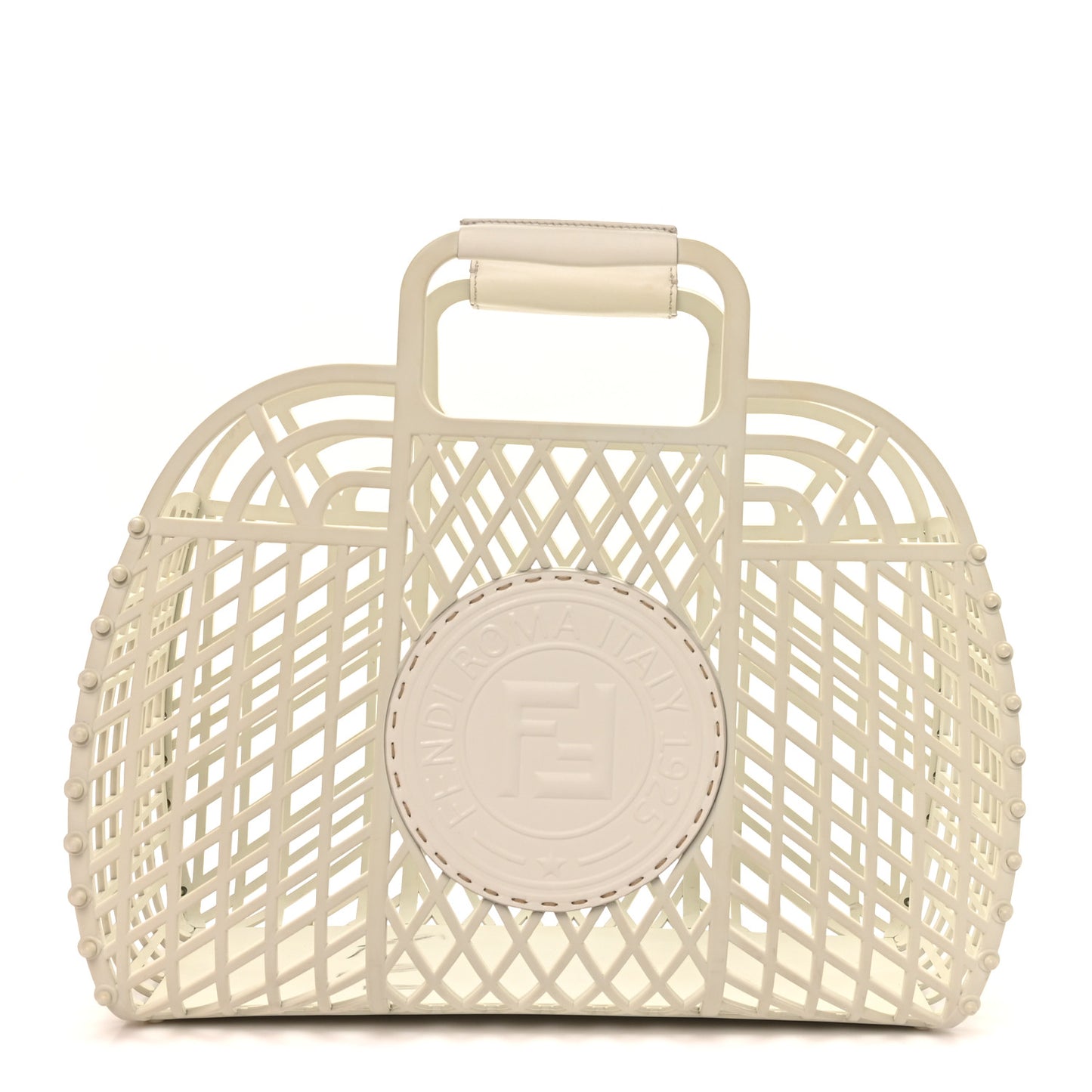 Recycled Plastic Vitello Liberty Matte Medium Fendi Basket White Ice