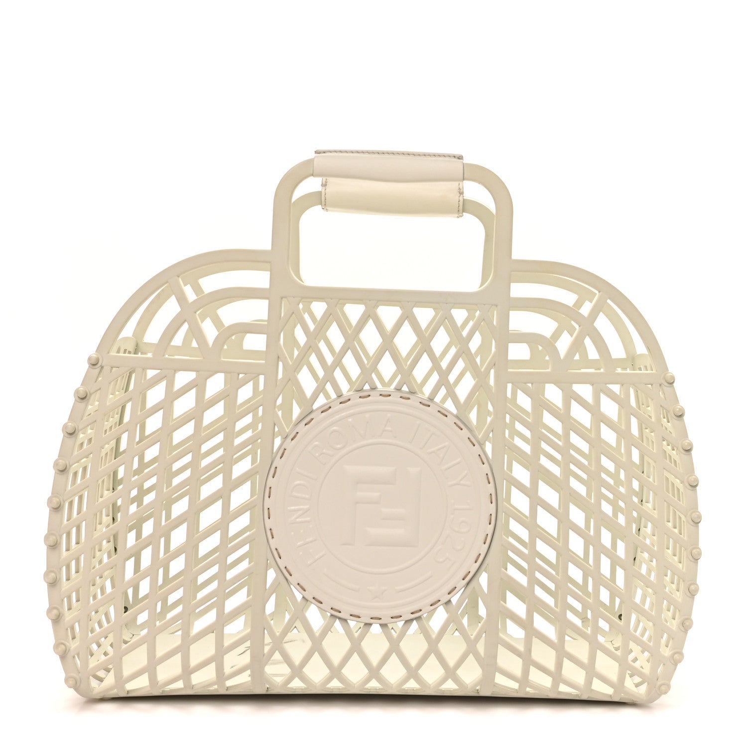 Fendi Recycled Plastic Vitello Liberty Matte Medium Fendi Basket White Ice 1 of 8