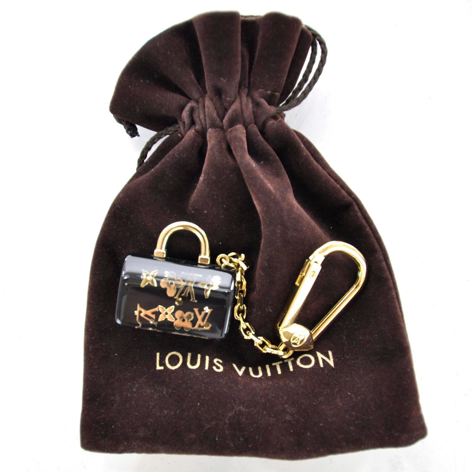Louis Vuitton Resin Inclusion Speedy Bag Charm Key Chain Black 3 of 4